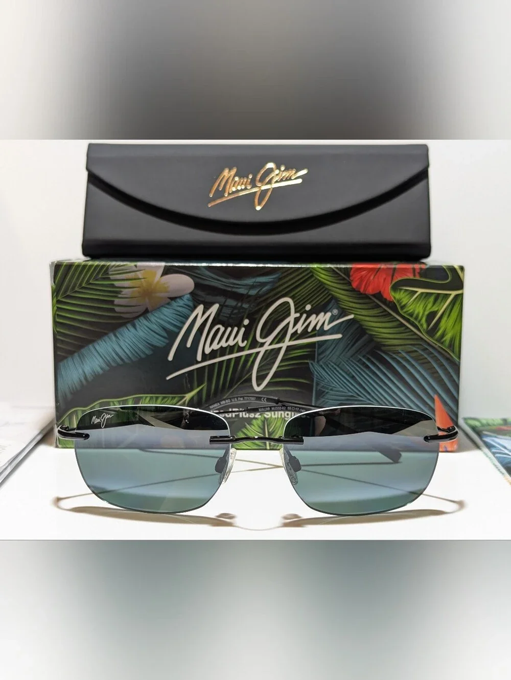 NEW Maui Jim Nanea Gloss Black Polarized Neutral Grey Lens Sunglasses 332-02